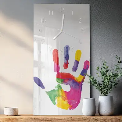 Vertikale glas wanduhr Hand