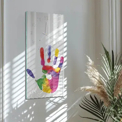Vertikale glas wanduhr Hand