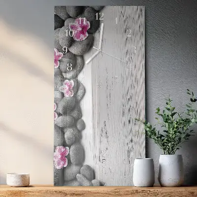 Vertikale Uhr Orchideensteine
