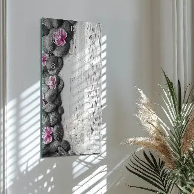 Vertikale Uhr Orchideensteine