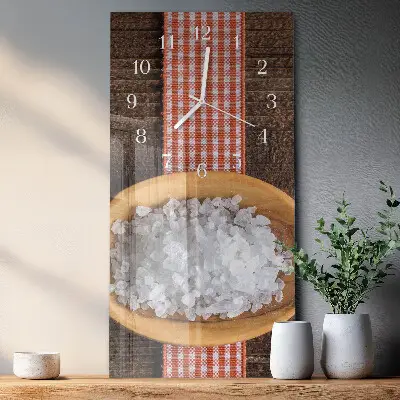Vertikale glas wanduhr Meersalz
