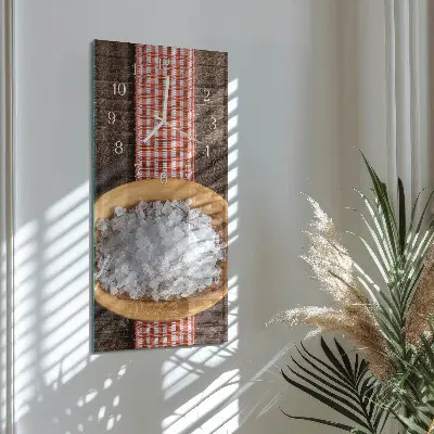 Vertikale glas wanduhr Meersalz