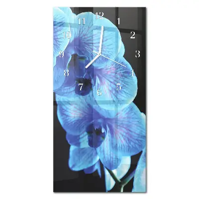 Vertikale glas wanduhr Blume