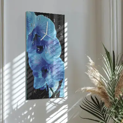 Vertikale glas wanduhr Blume
