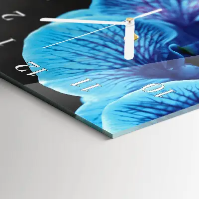 Vertikale glas wanduhr Blume