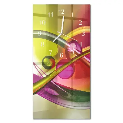 Vertikale glas wanduhr Abstraktion
