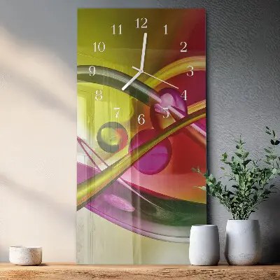 Vertikale glas wanduhr Abstraktion