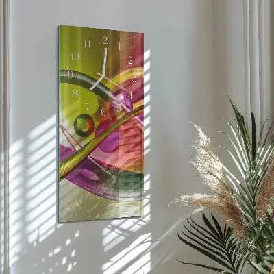 Vertikale glas wanduhr Abstraktion
