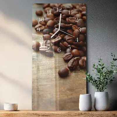 Moderne wanduhr vertikal Kaffeebohnen