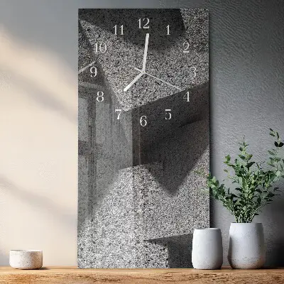 Vertikale glas wanduhr Marmortisch