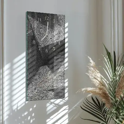 Vertikale glas wanduhr Marmortisch