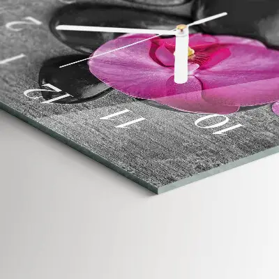 Wanduhr design ausgefallen vertikal Orchideensteine