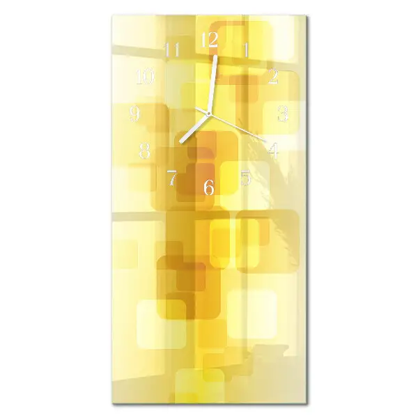 Vertikale glas wanduhr Goldene Rechtecke