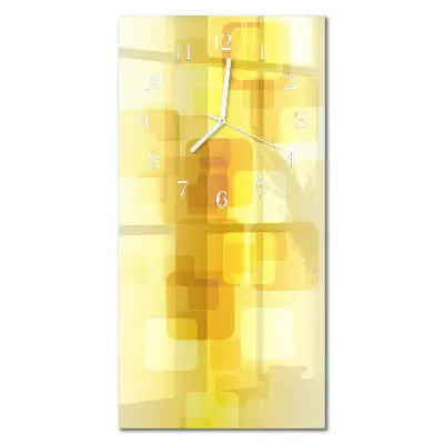 Vertikale glas wanduhr Goldene Rechtecke