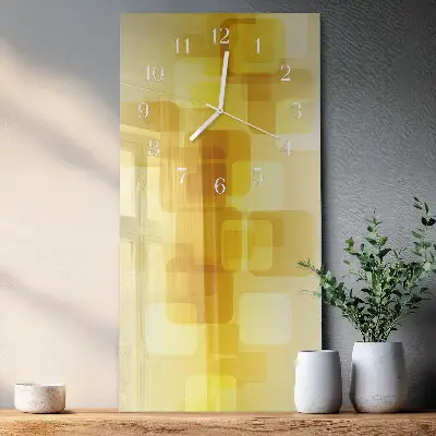 Vertikale glas wanduhr Goldene Rechtecke