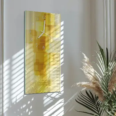 Vertikale glas wanduhr Goldene Rechtecke