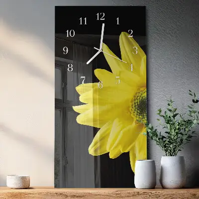 Moderne wanduhr vertikal Blume