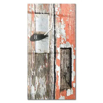 Vertikale glas wanduhr Holztür