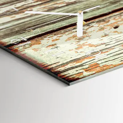 Vertikale glas wanduhr Holzwand