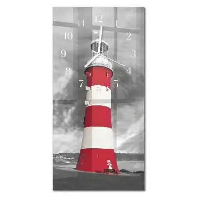 Wanduhr design ausgefallen vertikal Leuchtturm