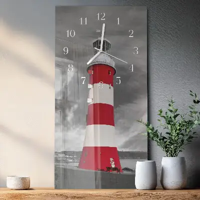 Wanduhr design ausgefallen vertikal Leuchtturm