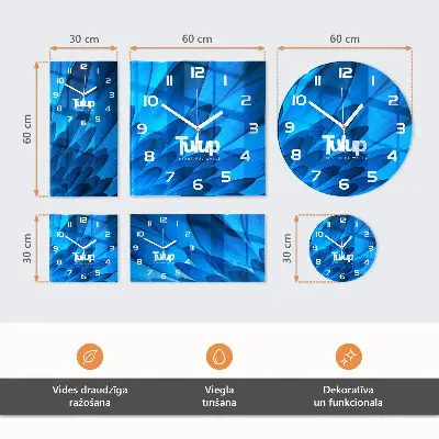 Wanduhr design ausgefallen vertikal Blumenmuster