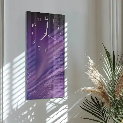 Moderne wanduhr vertikal Lila Wellen