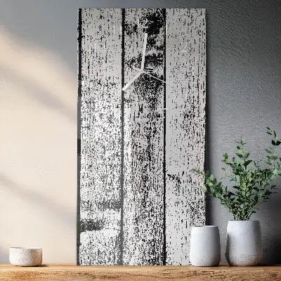 Vertikale glas wanduhr Holz
