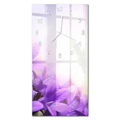Vertikale Uhr Lila Blüten