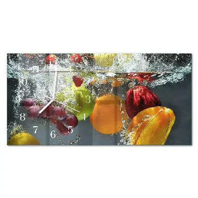 Horizontale glas wanduhr Einzelne Frucht