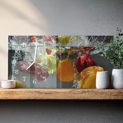 Horizontale glas wanduhr Einzelne Frucht