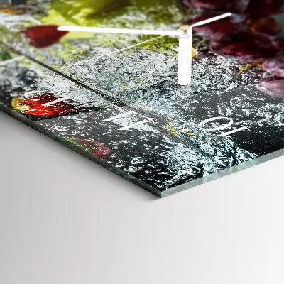 Horizontale glas wanduhr Einzelne Frucht