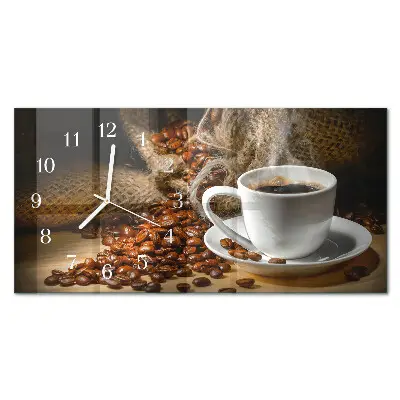 Wanduhr aus glas horizontal Kaffeeaufguss