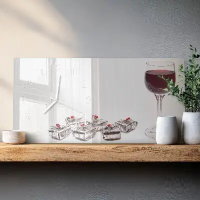 Horizontale Uhr Weinkelch