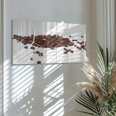 Glasuhr horizontal Koffein in Bohnen