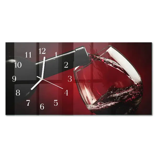 Horizontale glas wanduhr Weinkrug