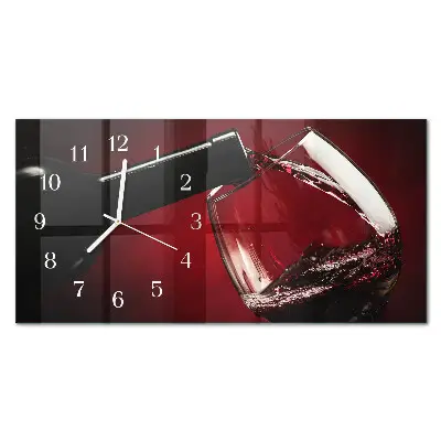 Horizontale glas wanduhr Weinkrug