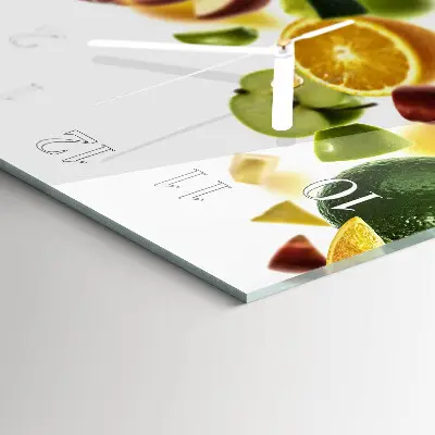 Horizontale glas wanduhr Fruchtmischung
