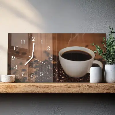 Horizontale Uhr Heißer Kaffeeaufguss