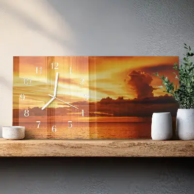 Glas wanduhr mit motiv horizontal Dämmerung