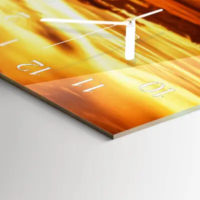 Glas wanduhr mit motiv horizontal Dämmerung