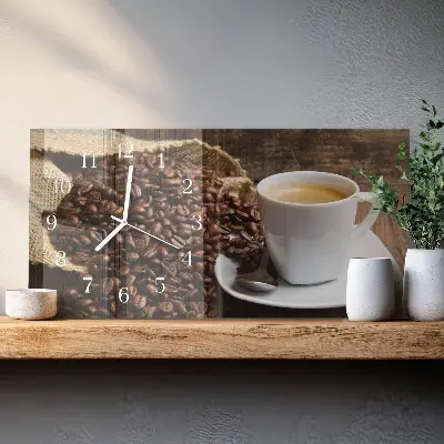 Horizontale glas wanduhr Kleines Schwarzes