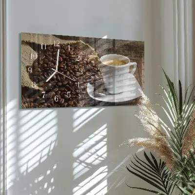 Horizontale glas wanduhr Kleines Schwarzes