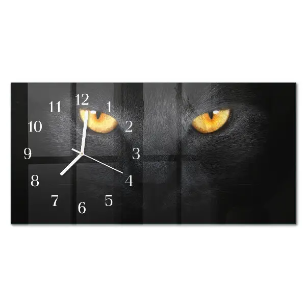 Wanduhr aus glas horizontal Kater