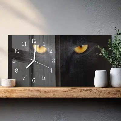 Wanduhr aus glas horizontal Kater