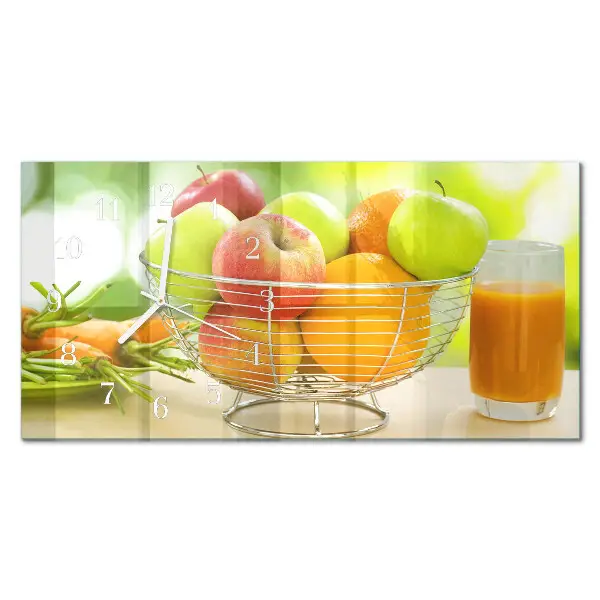 Glasuhr horizontal Früchte und Nektar