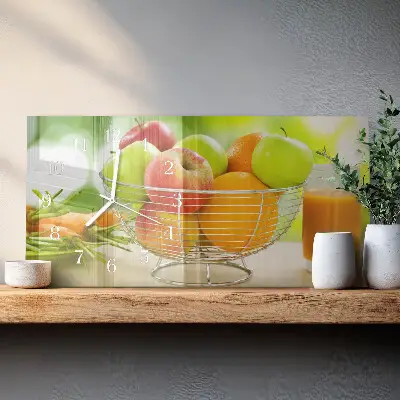 Glasuhr horizontal Früchte und Nektar