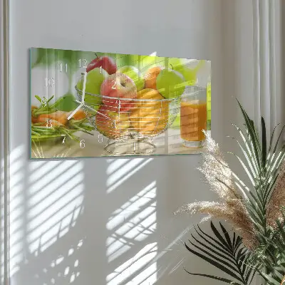 Glasuhr horizontal Früchte und Nektar