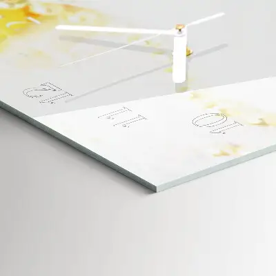 Glas wanduhr mit motiv horizontal Blume