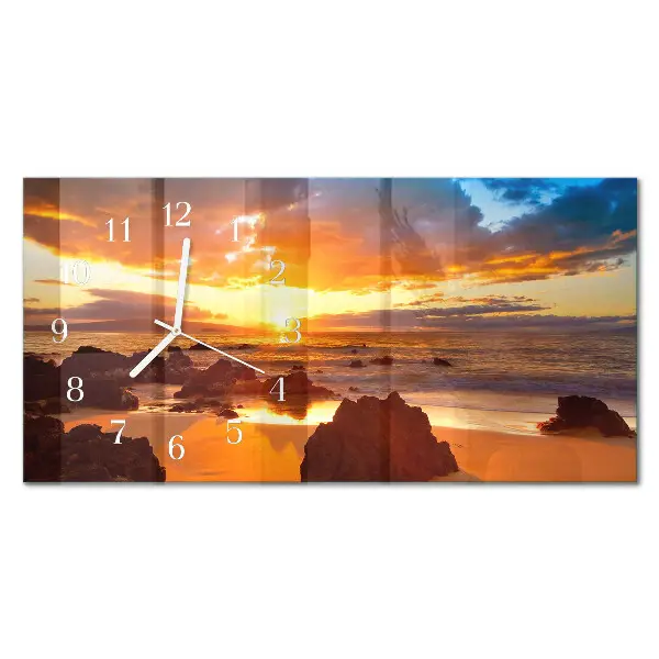 Wanduhr aus glas horizontal Dämmerung bricht herein